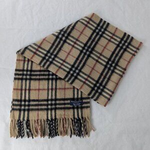 Authentic Burberry Scarf Beige Unisex Classic Cashmere Check - Winter Accessory